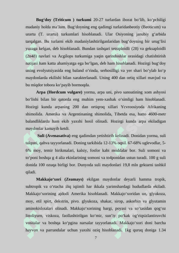 Sholi o‘simlikning bioekologik  xususiyatlari 7