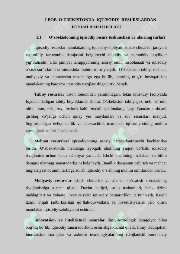 Oʻzbekistonning iqtisodiy resurslari va ulardan samarali foydalanish muammolari 6