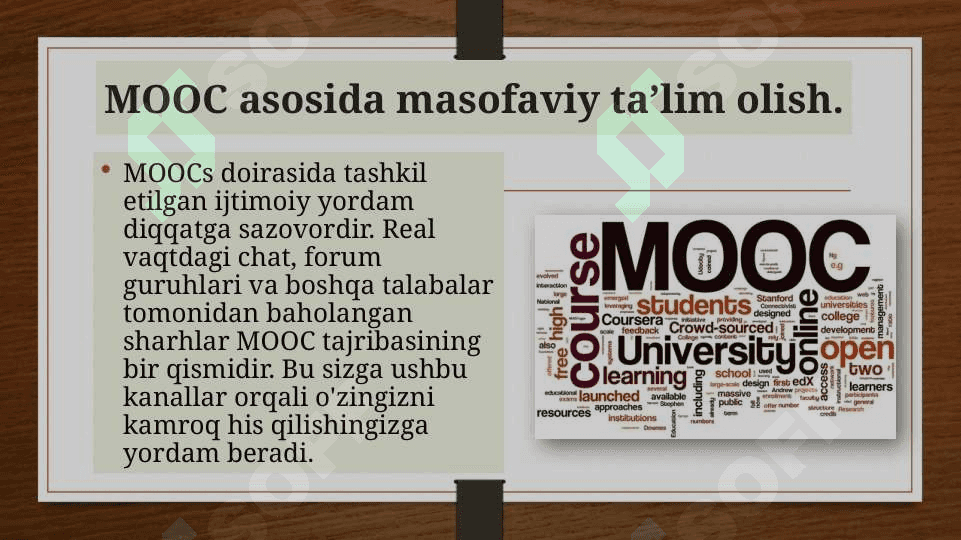 MOOC asosida masofaviy ta’lim olish 2