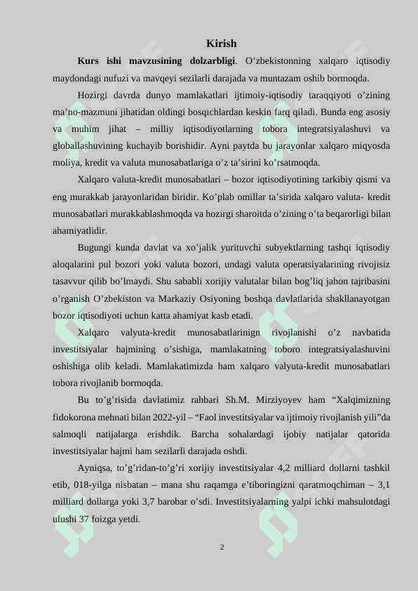 Xalqaro pul kredit munosabatlari va ulari tartibga solish 2