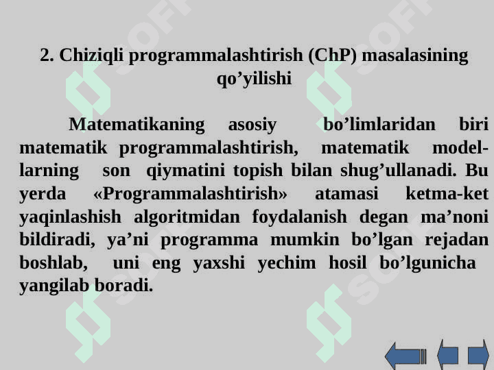 Matematik programmalashtirish masalasi 3