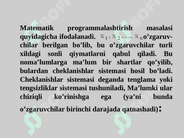 Matematik programmalashtirish masalasi 4