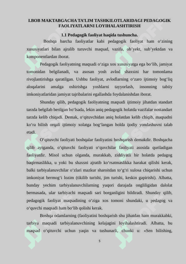 Zamonaviy maktabgacha ta’lim tashkilotlarida loyihalashtirish faoliyatining ahamiyati 5