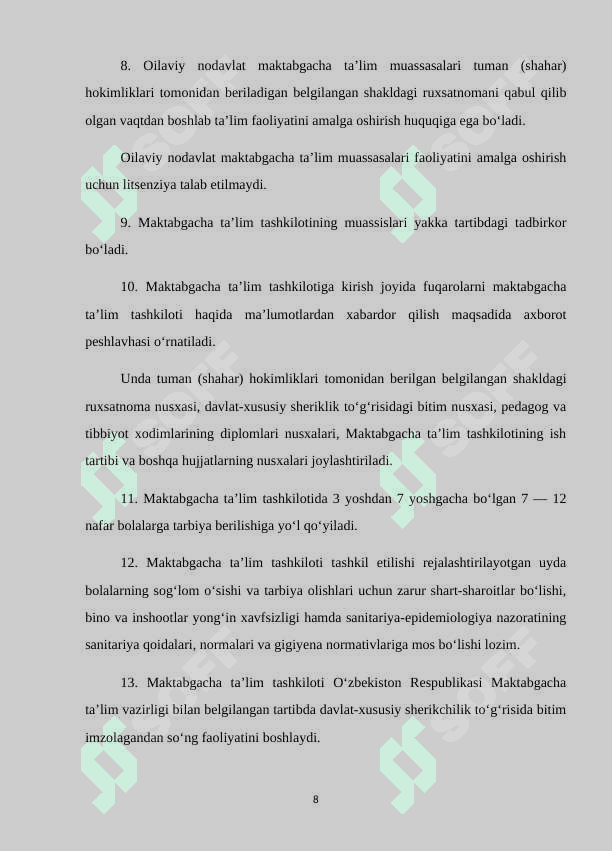Ta’lim tashkiloti faoliyatini tashkil etishning nazariy asoslari 8