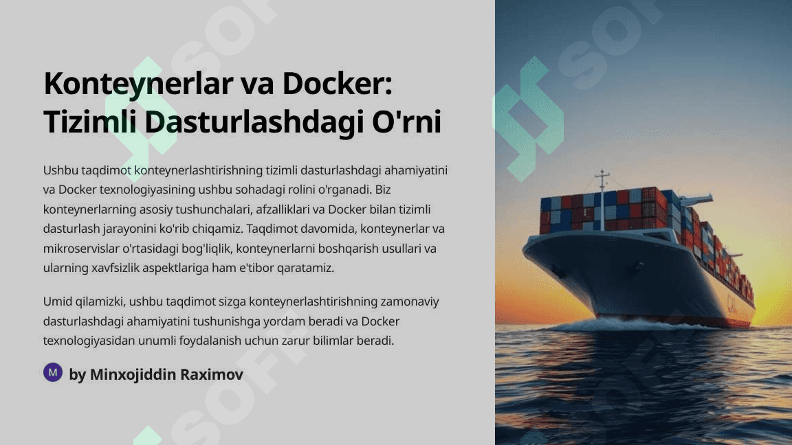 Konteynerlar va Docker texnologiyasining tizimli dasturlashda roli 2