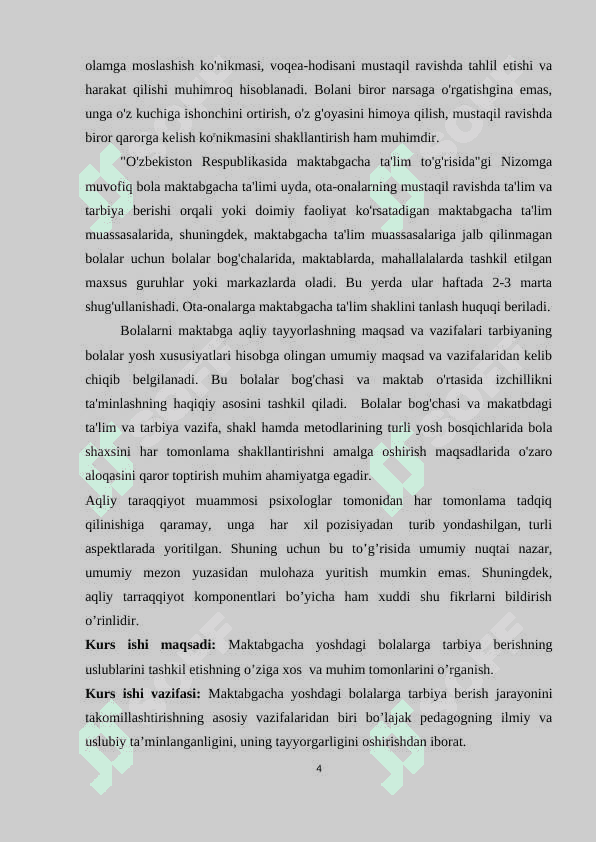 Maktabgacha ta’lim muassasalarida bolalarga estetik tarbiya berishning nazariy asoslari 4