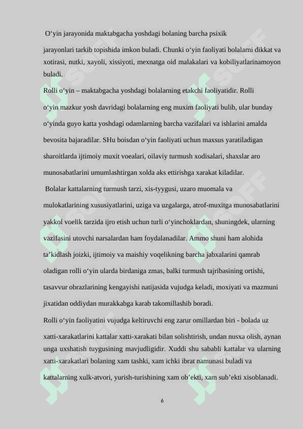 MAKTABGACHA YOSHIDAGI BOLALARDA O‘YINNING ROLI 6
