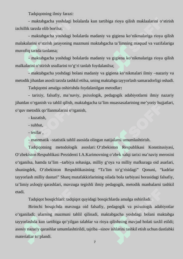 Ta’lim tarbiya ishlarini rejalashtirish 7
