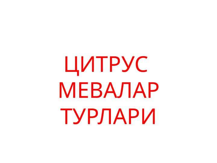 Sitrus mevalar turlari