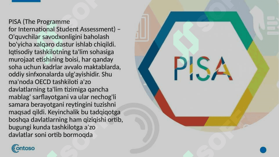 PISA Xalqaro baholash dasturida matematikaga oid mazmun sohalari 2