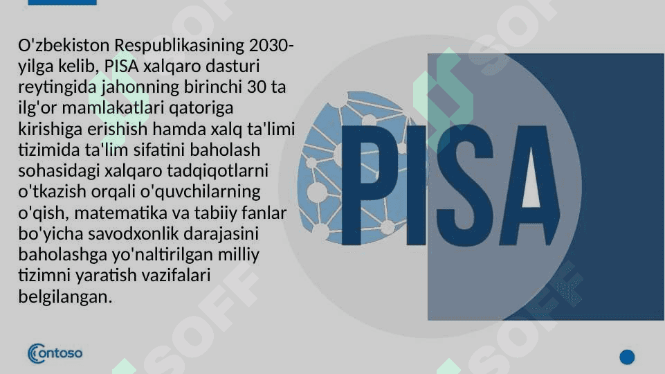 PISA Xalqaro baholash dasturida matematikaga oid mazmun sohalari 3