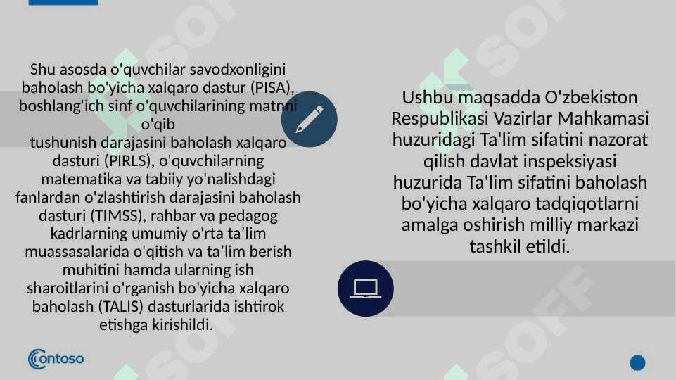 PISA Xalqaro baholash dasturida matematikaga oid mazmun sohalari 5