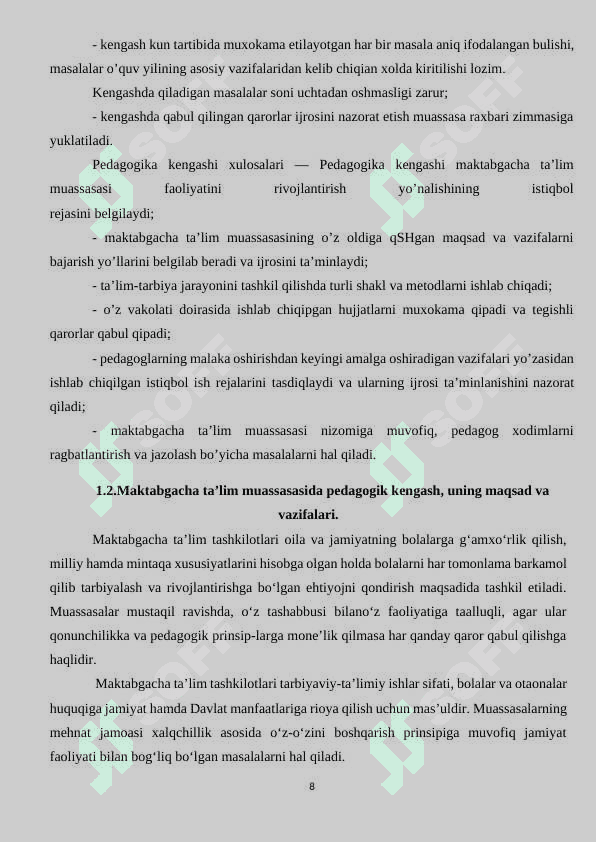 Pedagogik kengashni o’tkazishga raxbarlik qilish 8