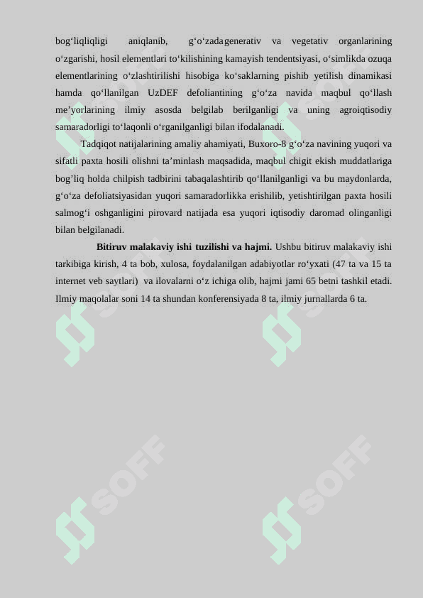 G’o’zani ingichka tolali Termiz-202 navining hosildorligiga kultivasiyalash sonini ta’siri 7