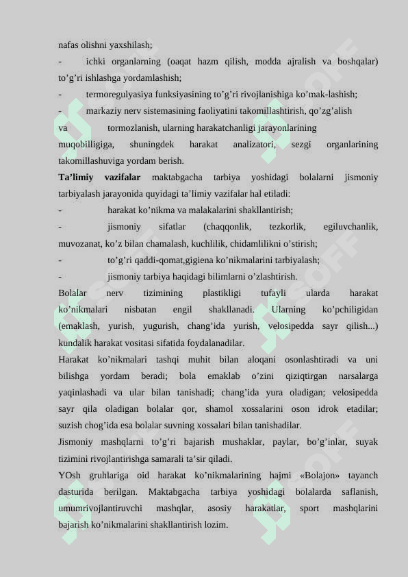 maktabgacha ta’lim tashkilotlarida sog’lomlashtirish pedagogik faoliyatlarini loyihalashtrish 6