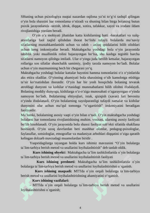 O'yin bolalarga ta'lim-tarbiya berish metod va usullarini loyihalashtirish 4