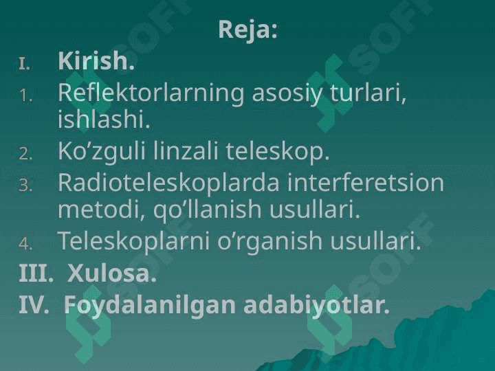 Teleskop turlari va ularning ishlash prinsipi 2