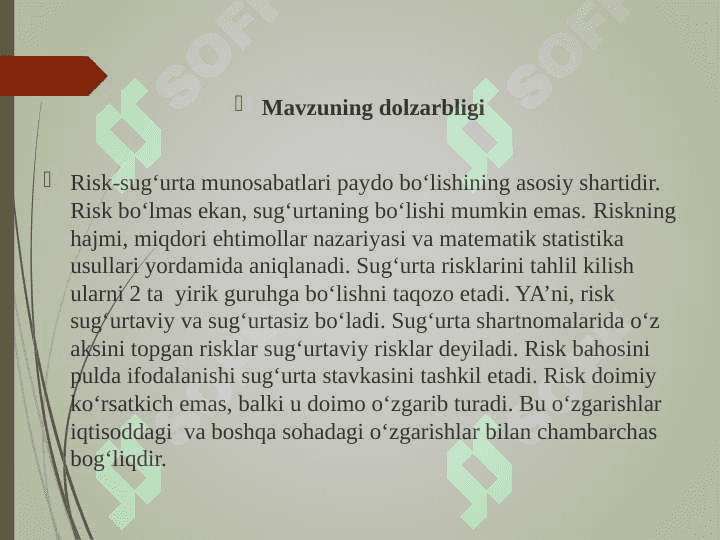 Sug'urtada risk transformatsiyasi 3