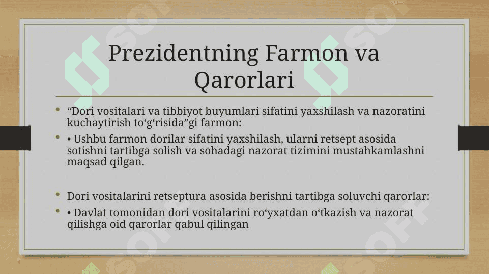 Oʻzbekiston Respublikasi Prezidentining retsepturalarga asoslangan qonun va farmoyishi 3