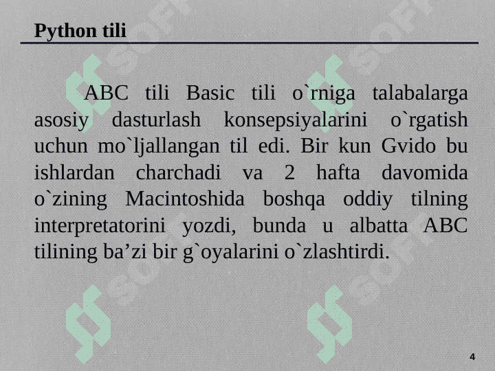Python dasturlash tili 4
