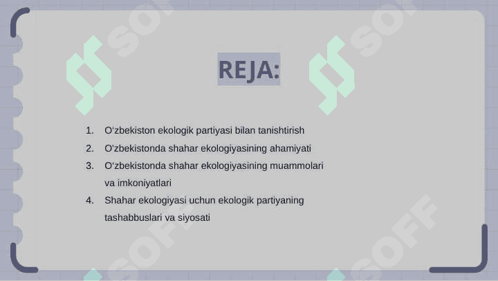 Oʻzbekiston ekologik partiyasi va Shahar ekologiyasi 2