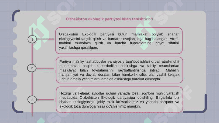Oʻzbekiston ekologik partiyasi va Shahar ekologiyasi 3