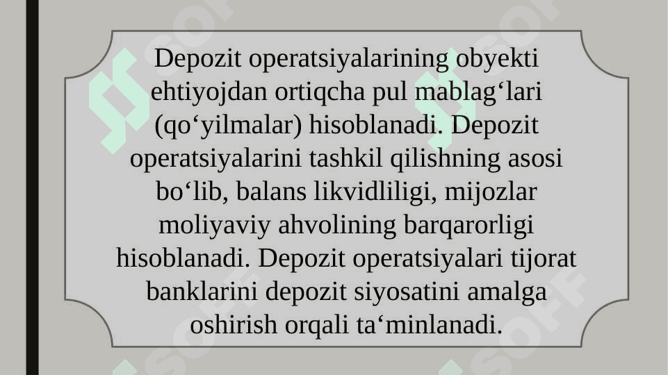 Tijorat banklari depozitlarni boshqarish usullari 5