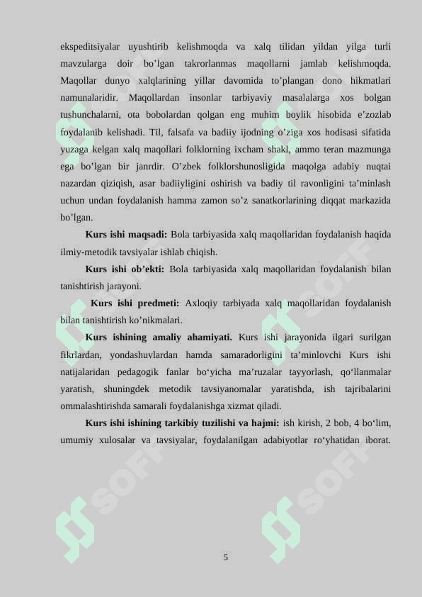 BOLA TARBIYASIDA MAQOLLARDAN FOYDALANISH 5