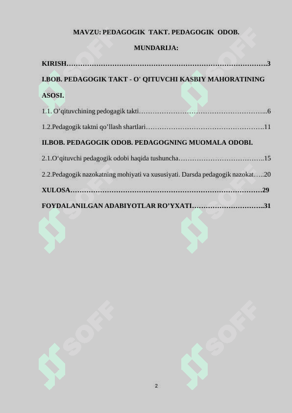 PEDAGOGIK  TAKT. PEDAGOGIK  ODOB. 2