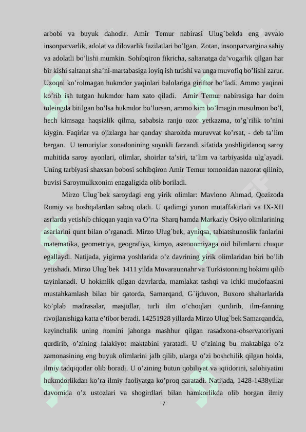 MUHAMMAD TARAG’AY ULUGBEK 7