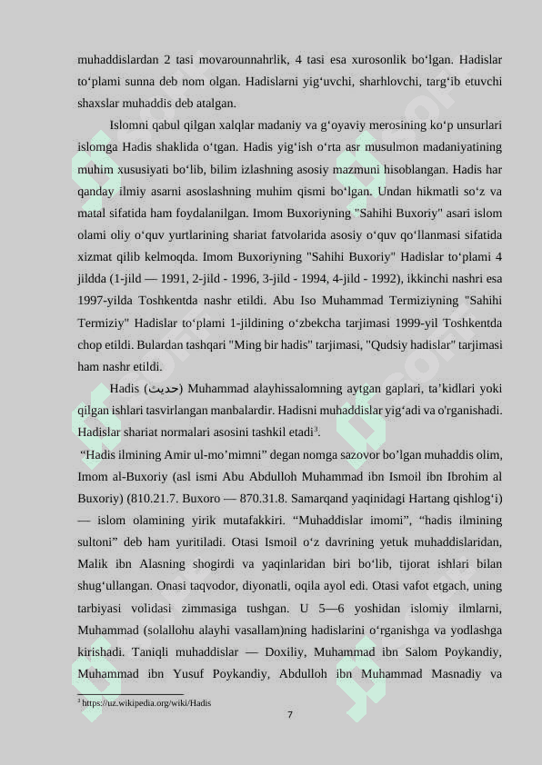 HADISLARNING MAZMUNI TARBIYAVIY AHAMYATI 7