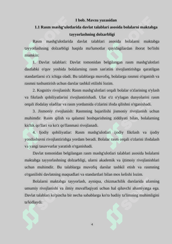 Rasm mashgʻulotlarida davlat talablari asosida bolalarni maktabga tayyorlash 4