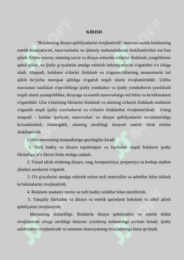 Bolalarning dizayn qobilyatlarini  rivojlantirish, estetik didini shakllantirish 2