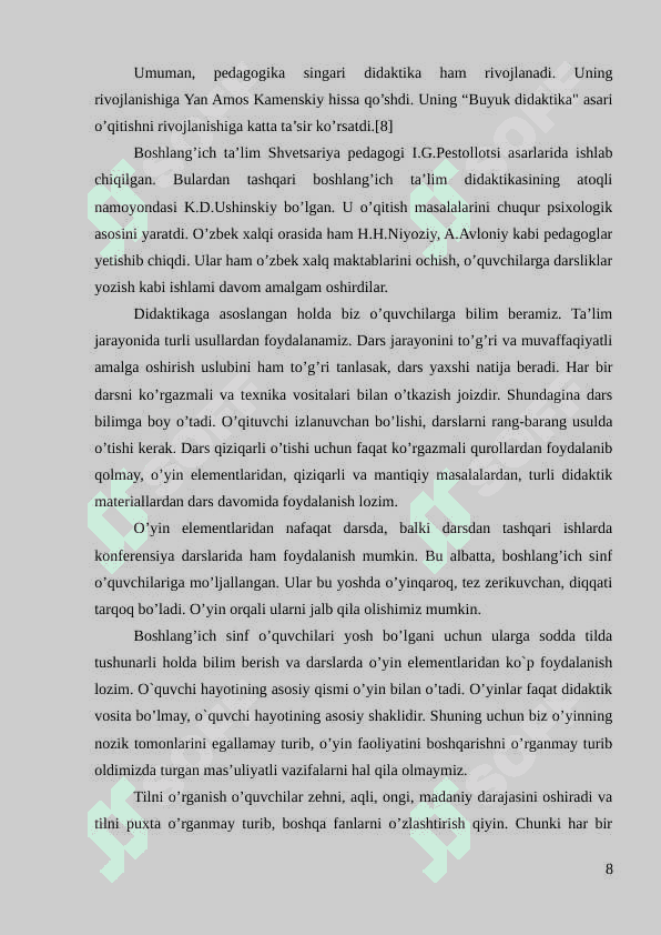 BOSHLANG'ICH SINFLARDA MATEMATIKA FANINI ILG'OR XALQARO TAJRIBALAR ASOSIDA O'QITISH 8