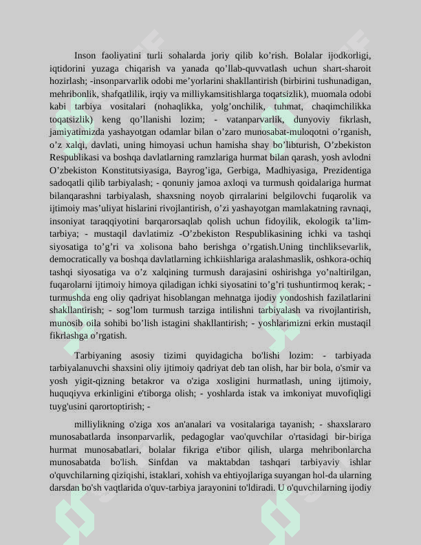 Mavzu:O’quvchi yoshlar o’rtasida ijodiy,madaniy, istedodlarini aniqlash va ularning qobiliyatlarini yuzaga chiqarishda to’garak rahbarlarining o’rni 5