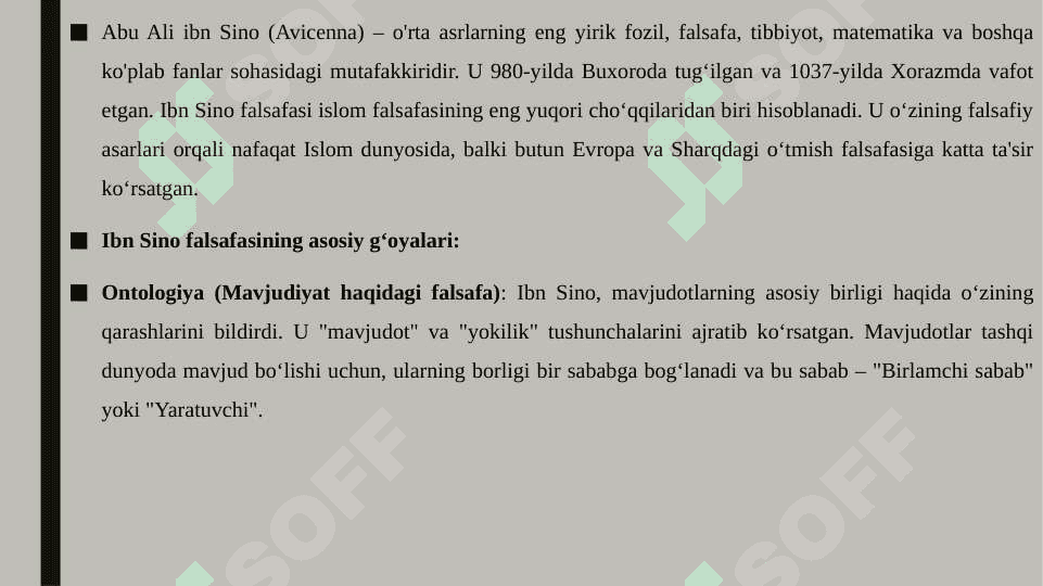 Abu Ali Ibn Sino falsafasi 3
