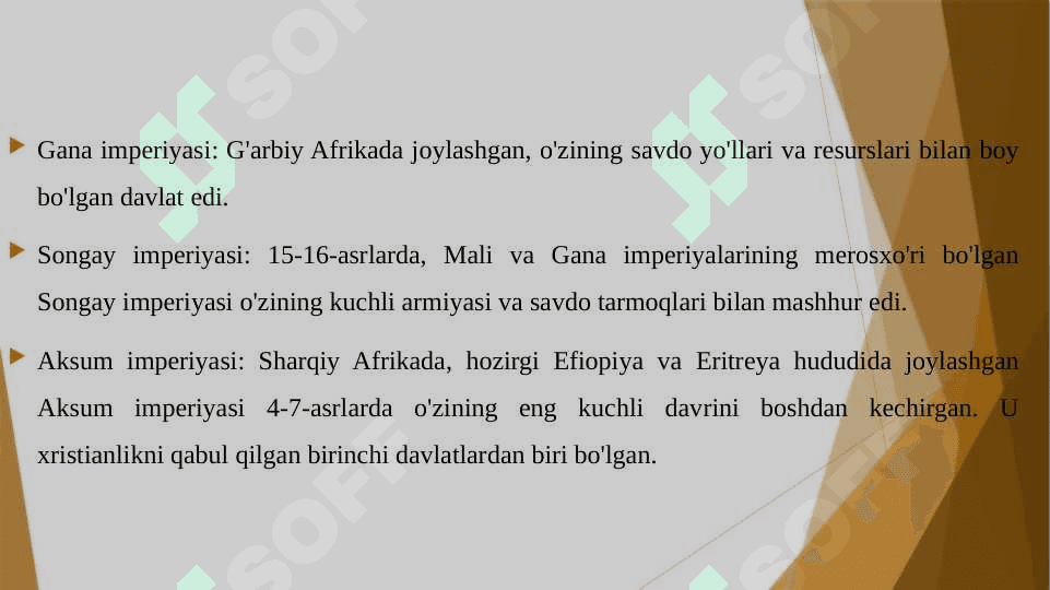 O'RTA ASRLARDA AFRIKA VA AMERIKA DAVLATLARI 8