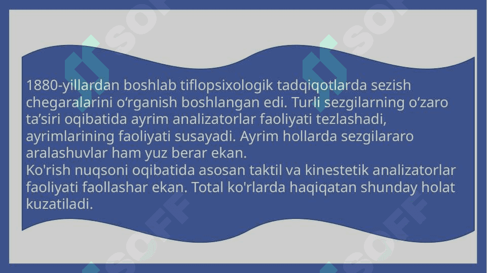 Ko'rish nuqsoniga ega bolalar sezgi va idrok diqqat va xotirasining o'ziga xosligi 5
