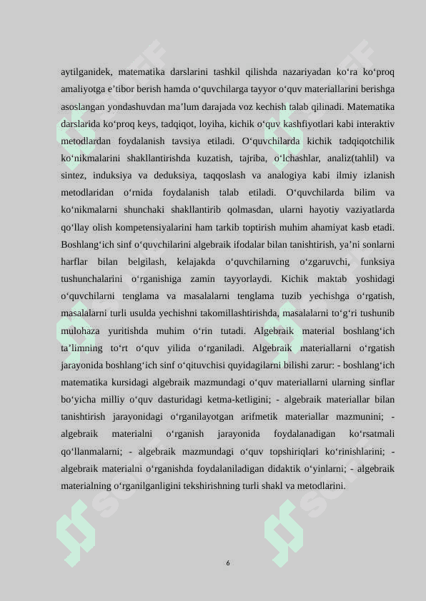 BOSHLANG’ICH SINIFLARDA O’ZGARUVCHILI IFODALARNI O’RGATISH USLUBLARI 6