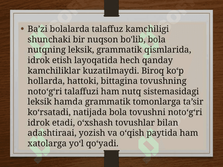 NUTQIDA NUQSONI BO'LGAN BOLALAR 3