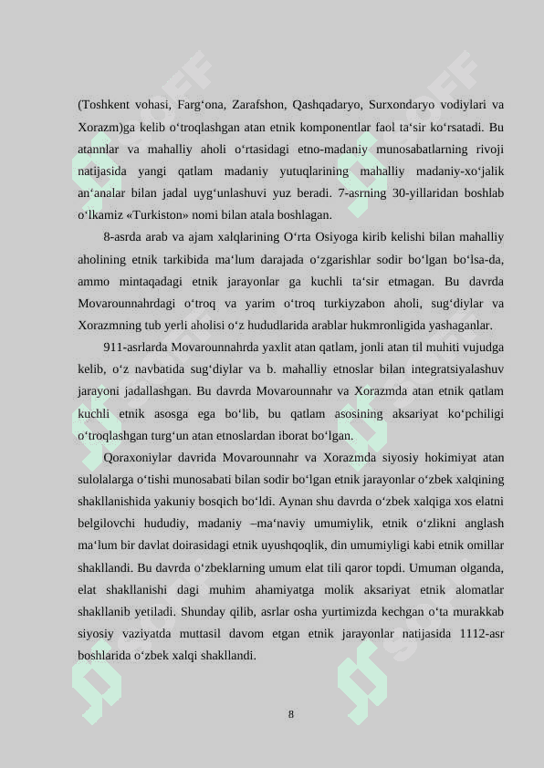 Oʻzbekiston aholisining  demografik rivojlanishida hudud omili 8