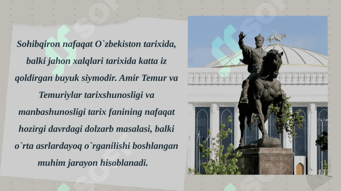 Amir Temurning Jahon tarixshunosligi va manbashunosligida tutgan o`rni 4