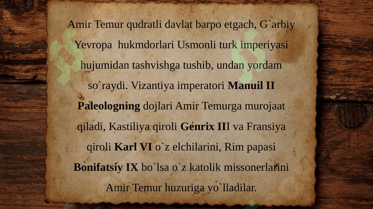 Amir Temurning Jahon tarixshunosligi va manbashunosligida tutgan o`rni 7