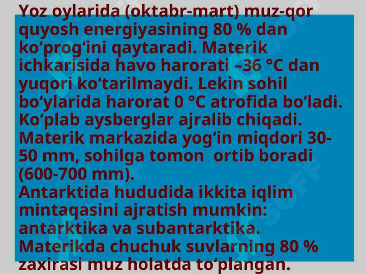 ANTARKTIDA IQLIMI va tabiat zonalari 5