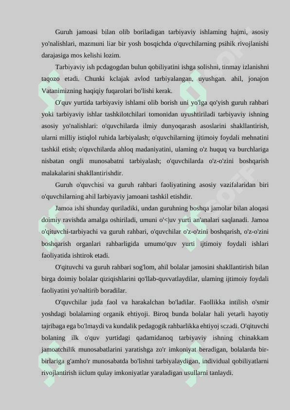 Guruhlarda jamoviy ishlarni tashkil etish texnikalarning mohiyati va ahamiyati 6