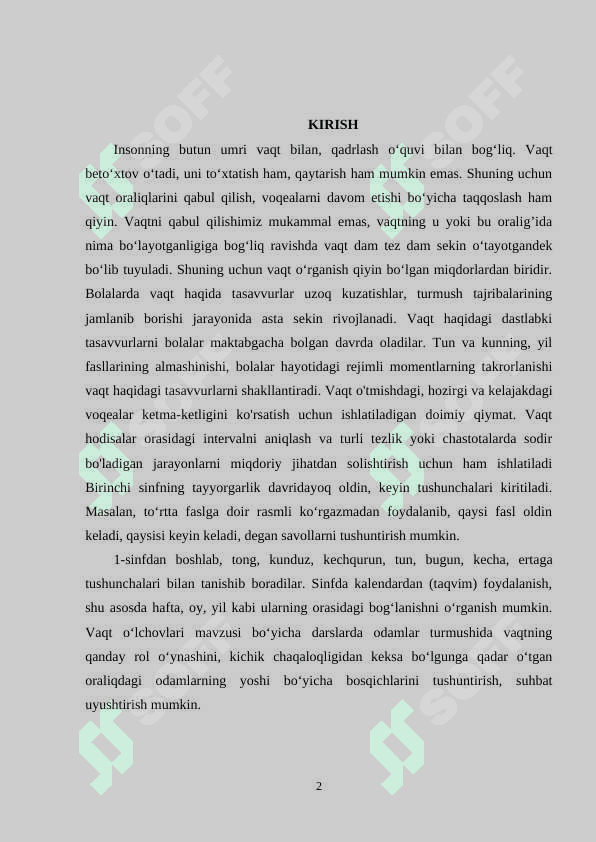 VAQT O'LCHOV BIRLIKLARI 2