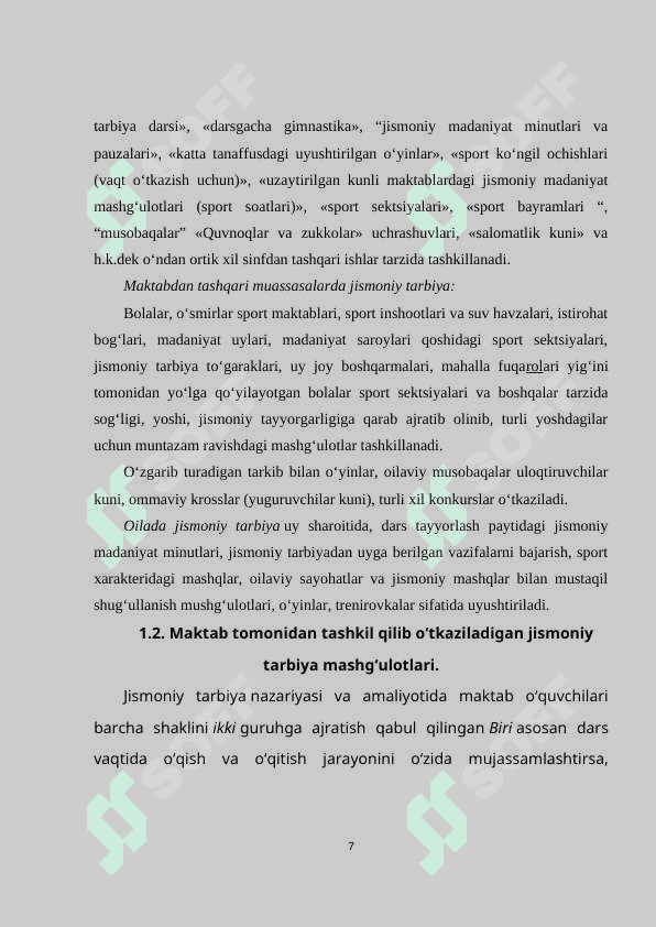 JISMONIY TARBIYA MASHG'ULOTLARINI TASHKIL QILISH 6