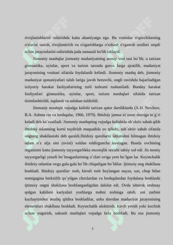 HARAKATLARGA O'RGATISH BOSQICHLARI 6