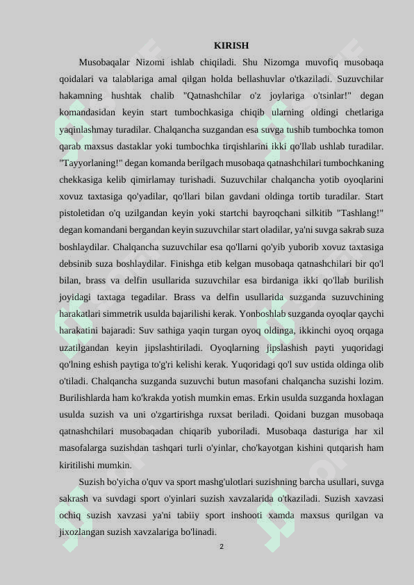 MUSOBAQALARGA TAYYORLASH VA TANLASH 2