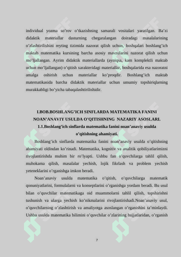 BOSHLANG’ICH SINFLARDA MATEMATIKA FANINI NOAN’ANAVIY USULDA O’QITISH 6